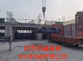 拜城县阿吞库西渠首平面钢闸门吊装