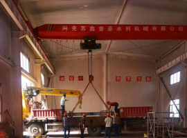 柯柯牙河下游卡尔斯亚沟治理项目-引水闸闸门装车发货